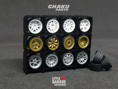 wheels rim rack display stand 12 box for diecast 64 scale 3D print model