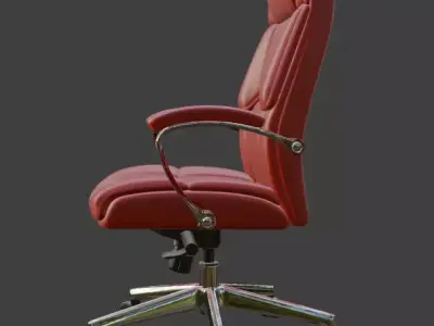 Modern Red Leather Executive Office Chair High Detail 3D Model 3D model