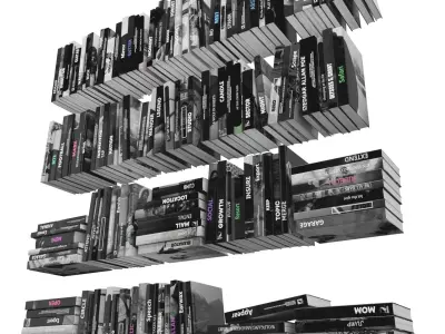 Books 150 pieces 3-1-1 Low-poly 3D model