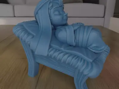 Cute Sleeping Baby Jesus Manger STL for 3D Printing 3D print model