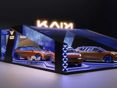 Modern Luxury Automotive Exhibition Stand Low-poly 3D model