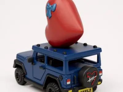 jeep wrangler big heart 3D print model