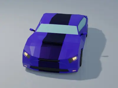 Sports car low poly Low-poly 3D model