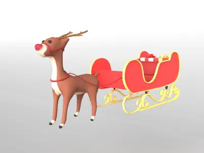 Santas Sleigh v1 001 Low-poly 3D model