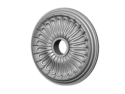 Carved leaf pattern classic 450mm medallion rosette relief 3D print model