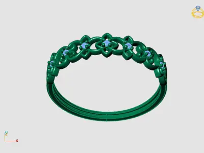 Women Ring Diamond Stone STL 3DM Lightweight Printable 3D print model 22