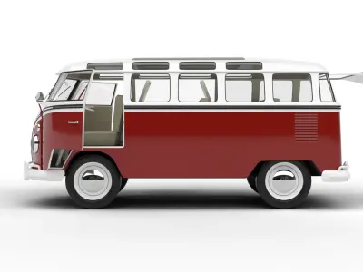 Volkswagen T1 Samba Bus 1950 HQ 3d model 3D model
