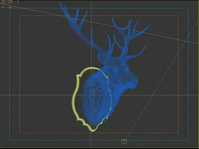 Deer head decorative wall decoration display collection 3D model