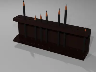 Graphite pencil set holder 3D print model