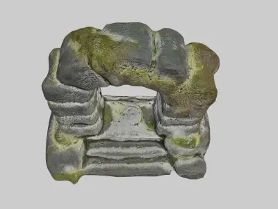  Ancient Stone Portal - Archway  Low-poly 3D model