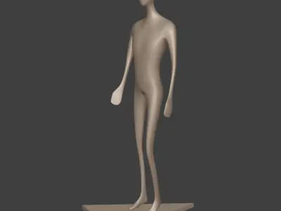Abstract Man Figurine  Low-poly 3D model