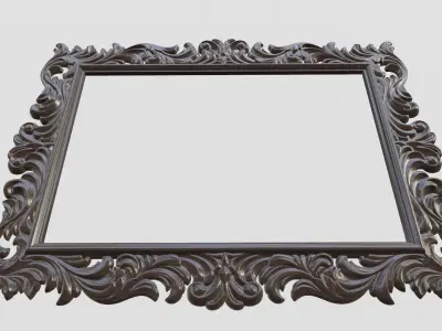 Wood Carved Frame 3D print model shop