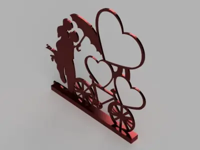 valentine gift photo frame 3D model