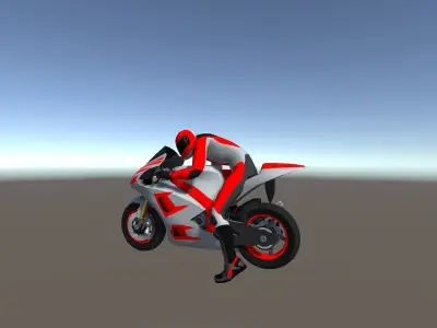 Low Poly Racing Bike With Rider-5 Low-poly 3D model