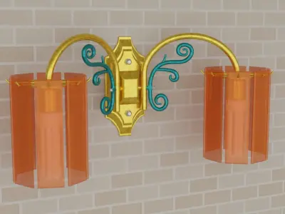 Wall Lamp Low-poly 3D model purchase