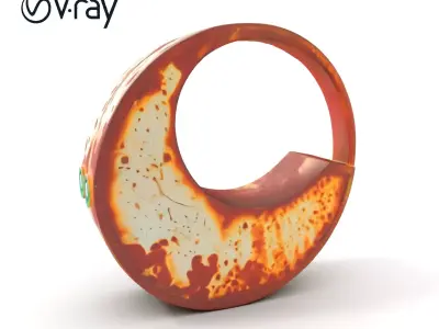 Rustic Crescent Sculpture Model Pack Low-poly 3D model