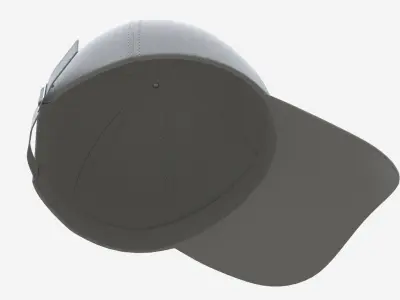 Baseball Cap Fabric Mockup White 3D model
