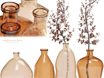 Crate and barrel Amber Glass Vases 3D model
