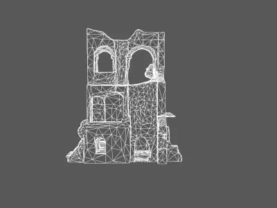 Ancient Stone Ruins with Arched Stairways   3D model