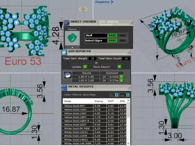 Ring An Explosion of Sparkle in a Modern Abstract Design fr0062 3D print model