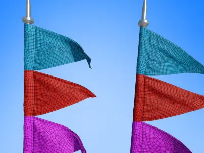 TRIANGLE FLAG ANIMATED 3D model