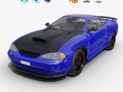 Two-Toned Sport Car Realistic and Game Ready Asset 3D model
