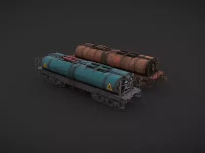 Next Generation Train Oil Tank Car Leather Low-poly 3D model