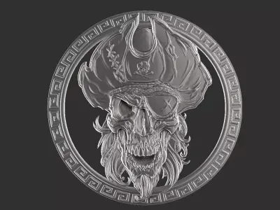 pirate skull 3D print model