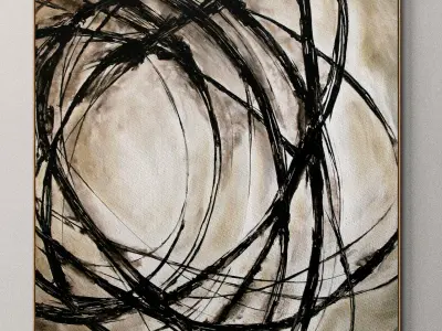 Plaster two square photo frames 37 Low-poly 3D model