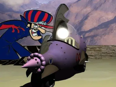 Wacky Races 3D Model racing car Mean Machine 00 3D model