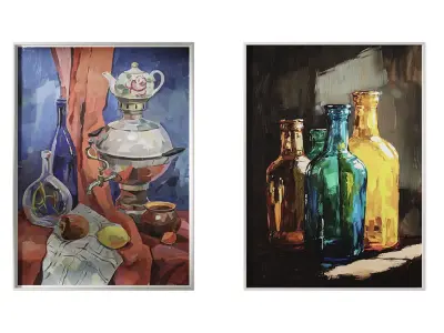 Vintage Paintings set 3D model