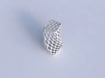 Vase twisted quadratic with bubble grid lattice 3D print model