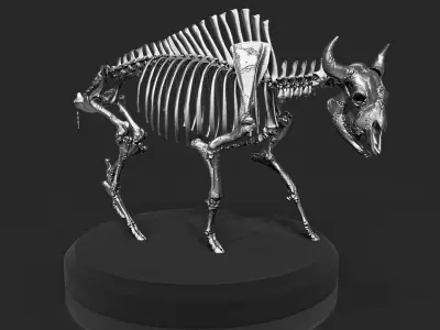 Bison Skeleton Concept Art Model 3D model