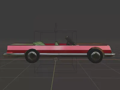 Classic Convertible Impala Low rider car Lowpoly 3D model