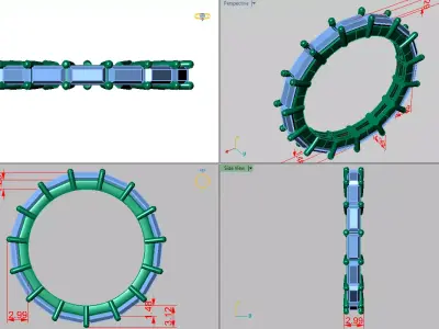 baguette eternity band  3D print model