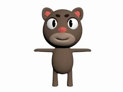 Cartoon Cat Character Low-poly 3D model
