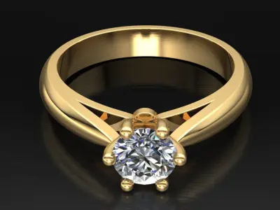Ring M15 The luxury female ring with gem wedding 3D print model