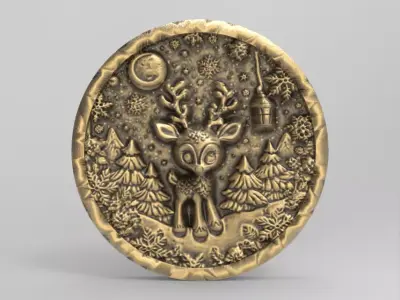 Christmas deer walldecor  3D print model