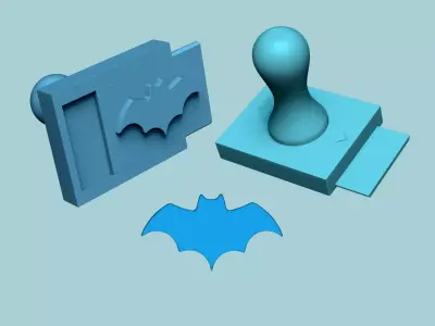 Stamp 50 - Bat - Fondant Decoration Maker Toy 3D print model