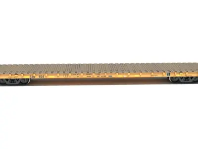 Flat Railroad Car 3D model
