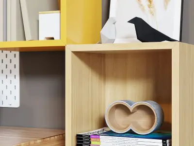 Workplace set with decor IKEA Sk 3 3D model