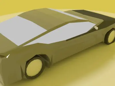car low poly model paper Low-poly 3D model