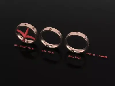 Infinity Diamond Box Band Ring Engagement Fashion Size9 3D print model