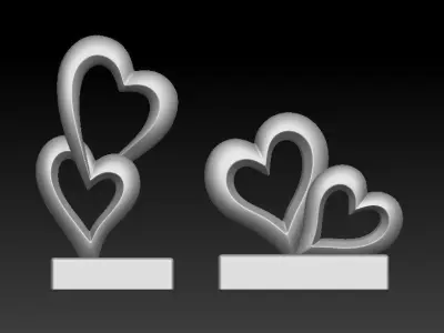 Love heart Free 3D model