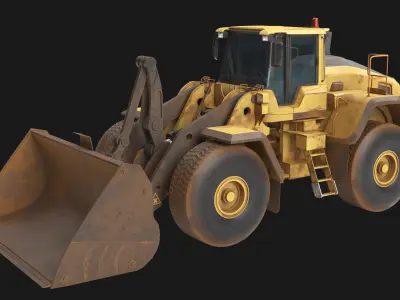 Dirty Mining Truck 02 Wheel Loader All PBR Unity UE Textures Low-poly 3D model