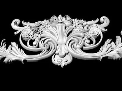 Central decor ornament for furniture 3D model 1022