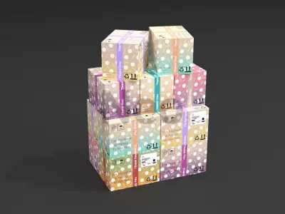 Cardboard Packages 3D Model - Cardboard Box Low-poly 3D model