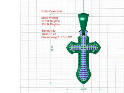 Celtic Diamond Cross 3D print model