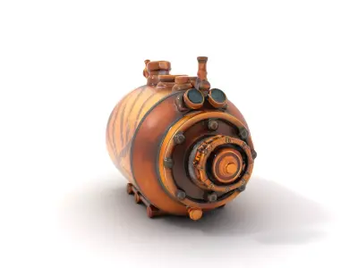 Steampunk Mechanical Device Model Pack Low-poly 3D model