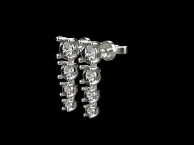 row earring  stud 4 types 3D print model